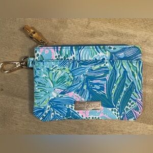 NWOT Lilly Pulitzer Botanical Green Holiday in the Sun wallet key chain